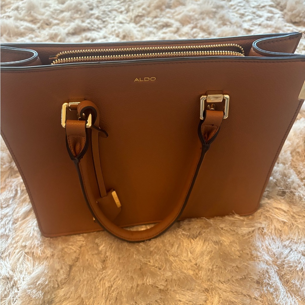 ****SOLD******Aldo Tan Tote Bag with Gold Accents
